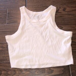 NOBO white cropped ribbed tank top size large